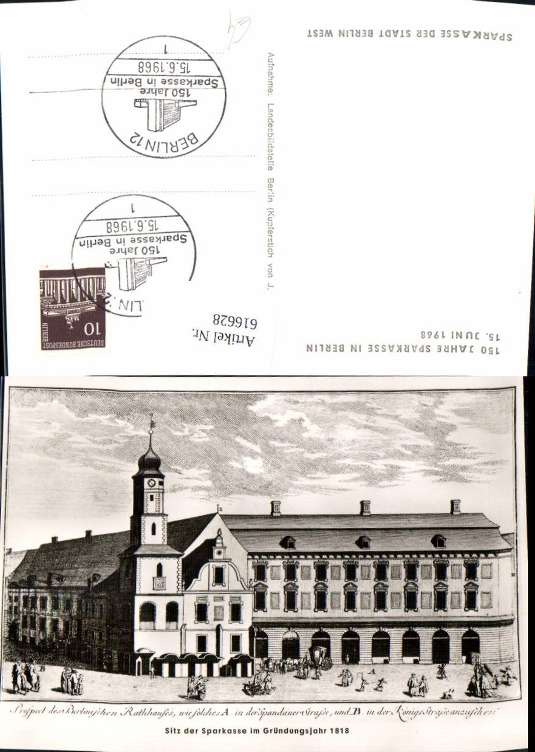 616628,Berlin 150 Jahre Sparkasse Königstraße