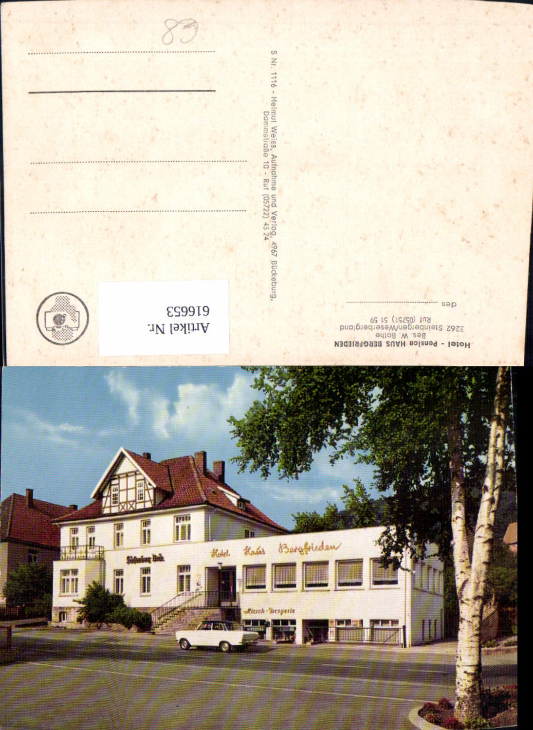 616653,Rinteln Steinbergen Weserbergland Hotel Pension Haus Bergfrieden
