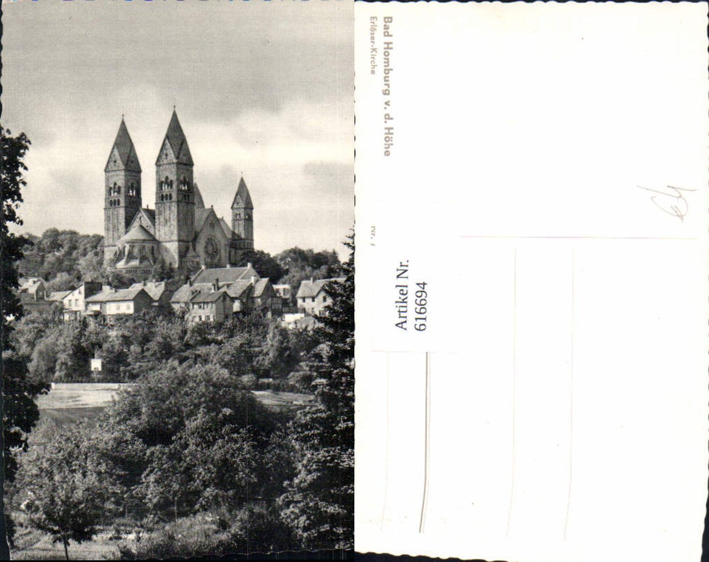 616694,Foto Ak Bad Homburg vor der Höhe Erlöser-Kirche Kirche