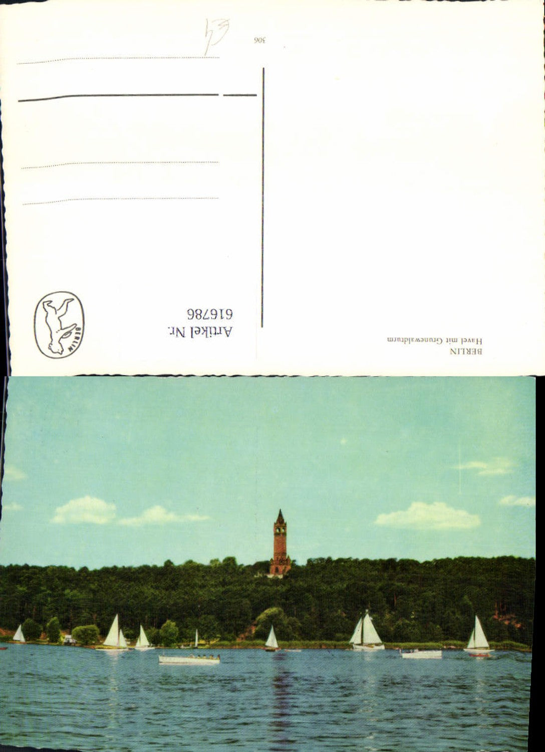 616786,Berlin Havel m. Grunewaldturm Turm Segeln Segelboote
