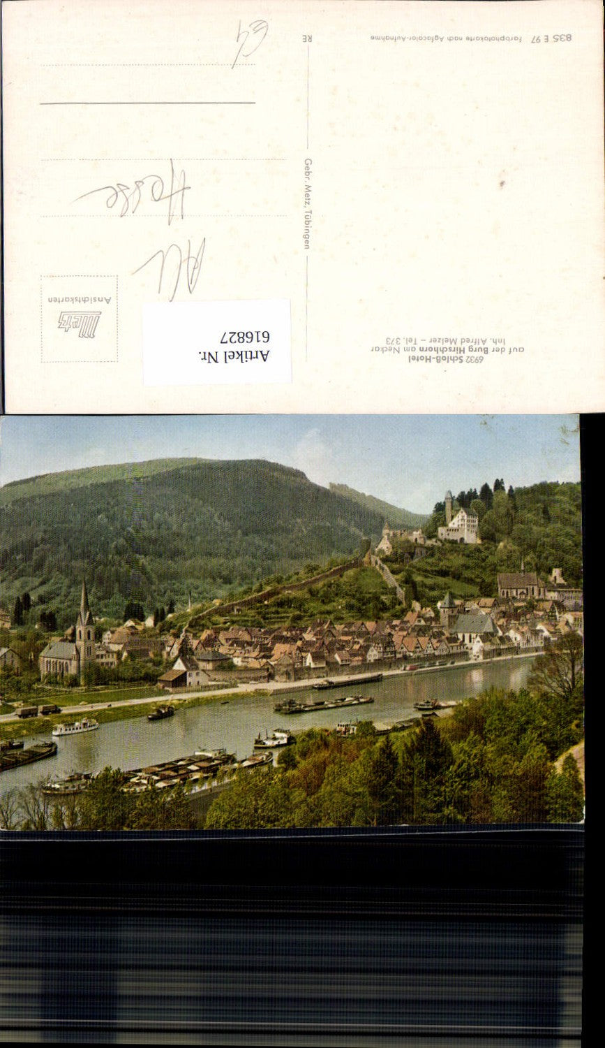 616827,Hirschhorn Neckar Burg Hirschhorn a. Neckar Schloss Schiffe Dampfer