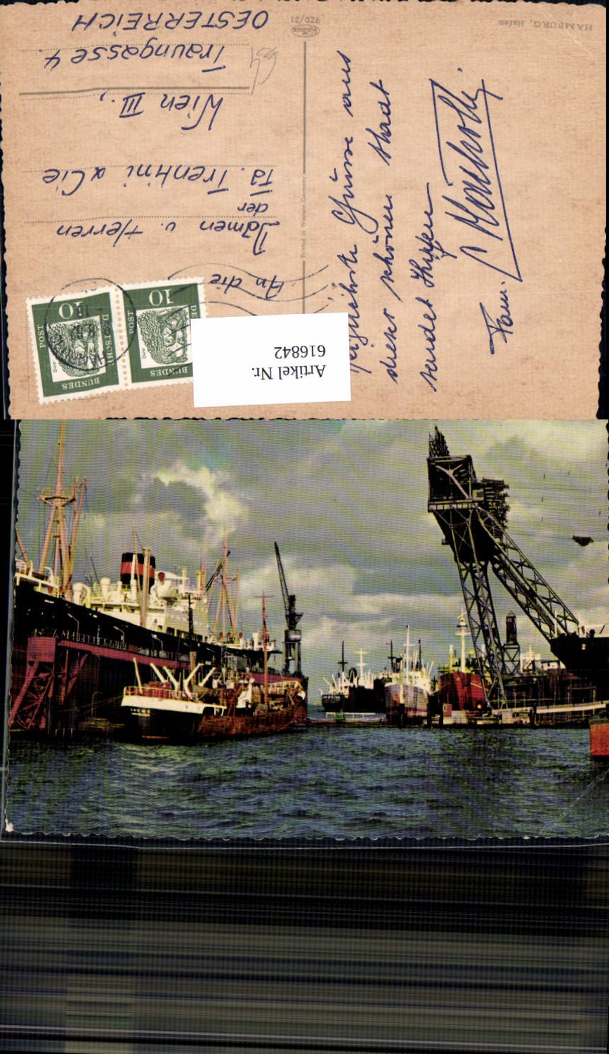 616842,Hamburg Hafen Schiffe Dampfer Kran