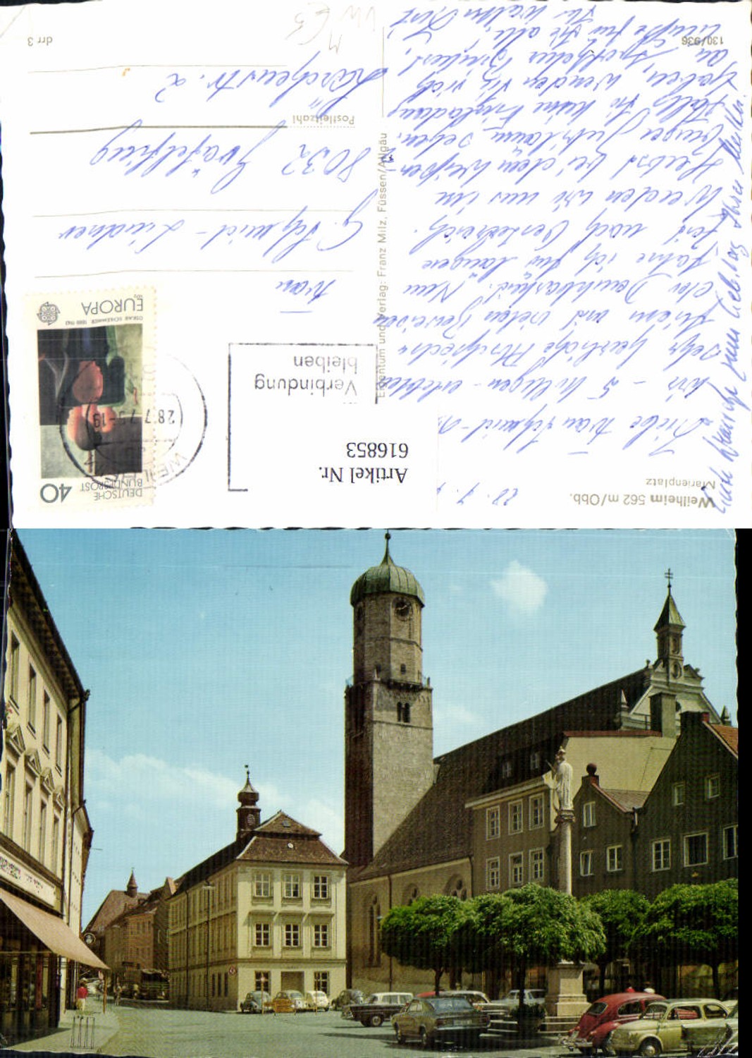616853, Weilheim in Upper Bavaria, Marienplatz, VW Beetle