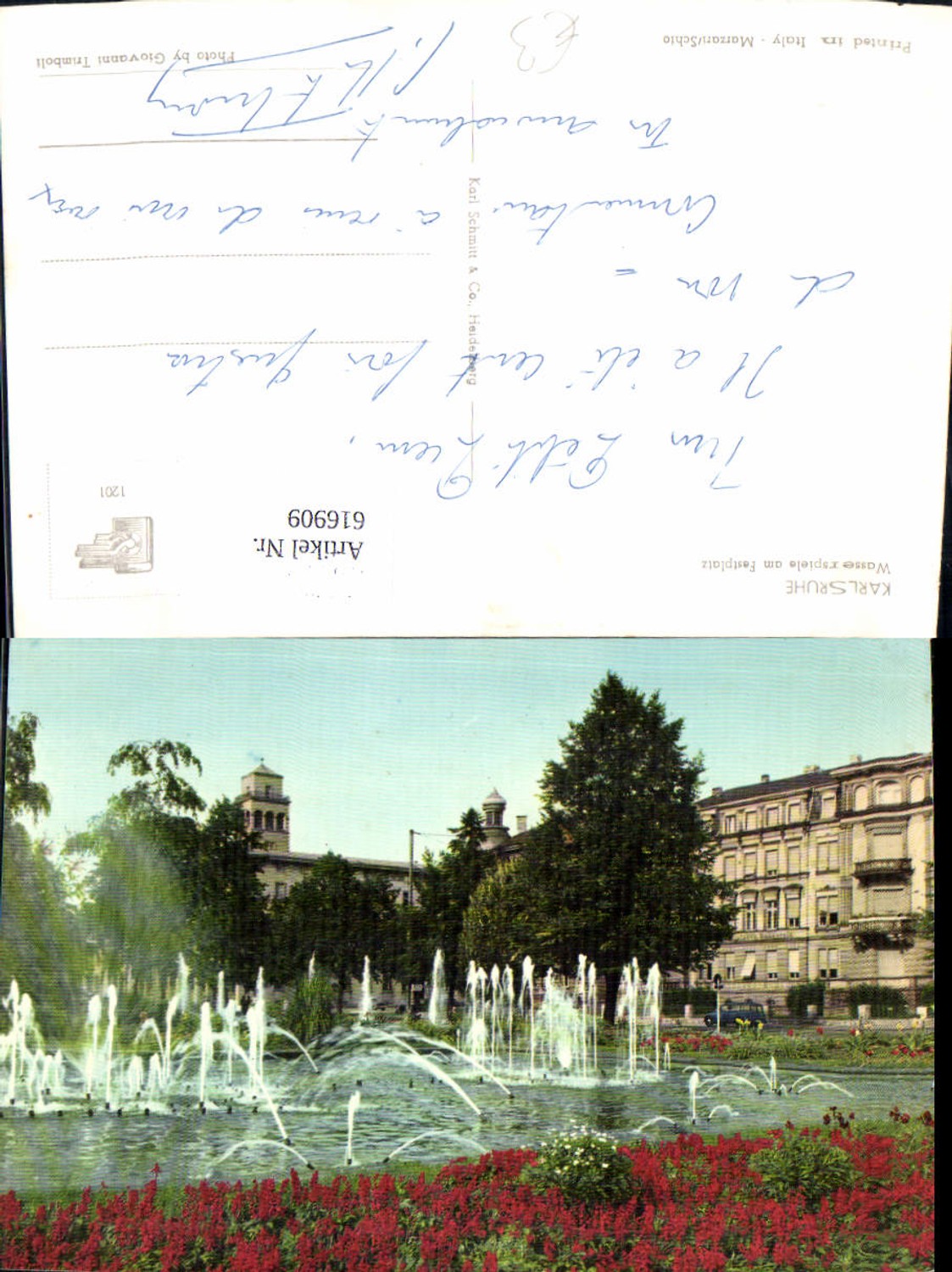 616909,Karlsruhe Wasserspiele a. Festplatz Brunnen