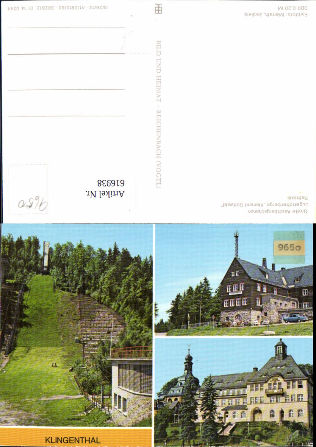 616938,Mehrbild Ak Klingenthal Aschbergschanze Jugendherberge Klement Gottwald Rathaus