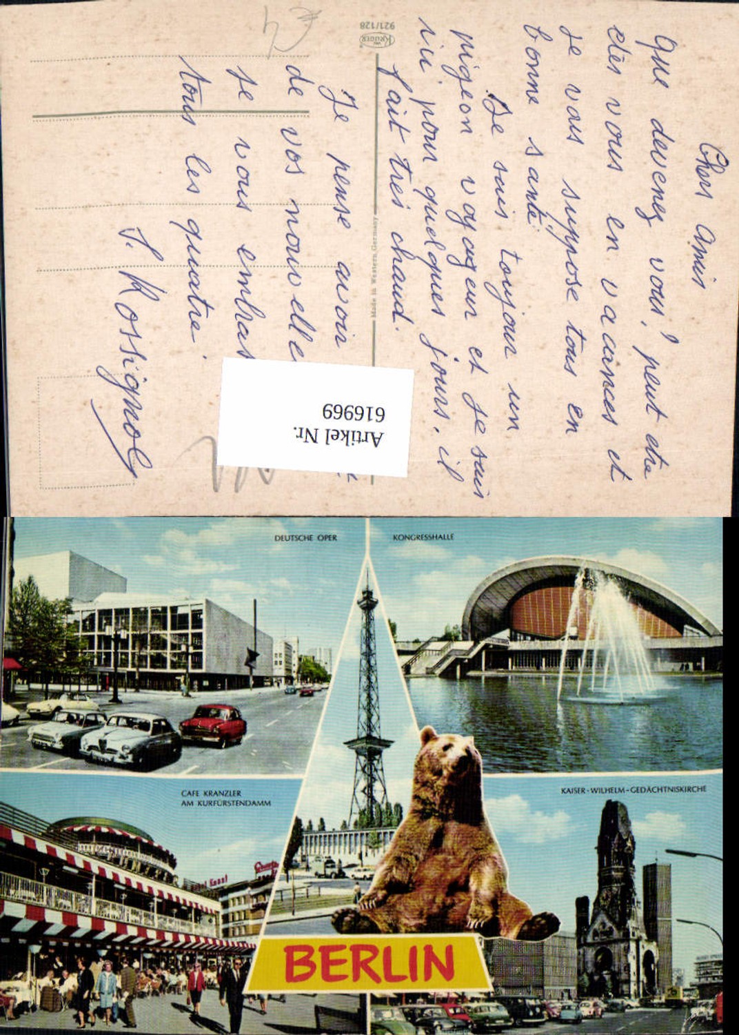 616969,Mehrbild Ak Berlin Deutsche Oper Kongresshalle Cafe Kranzler Bär