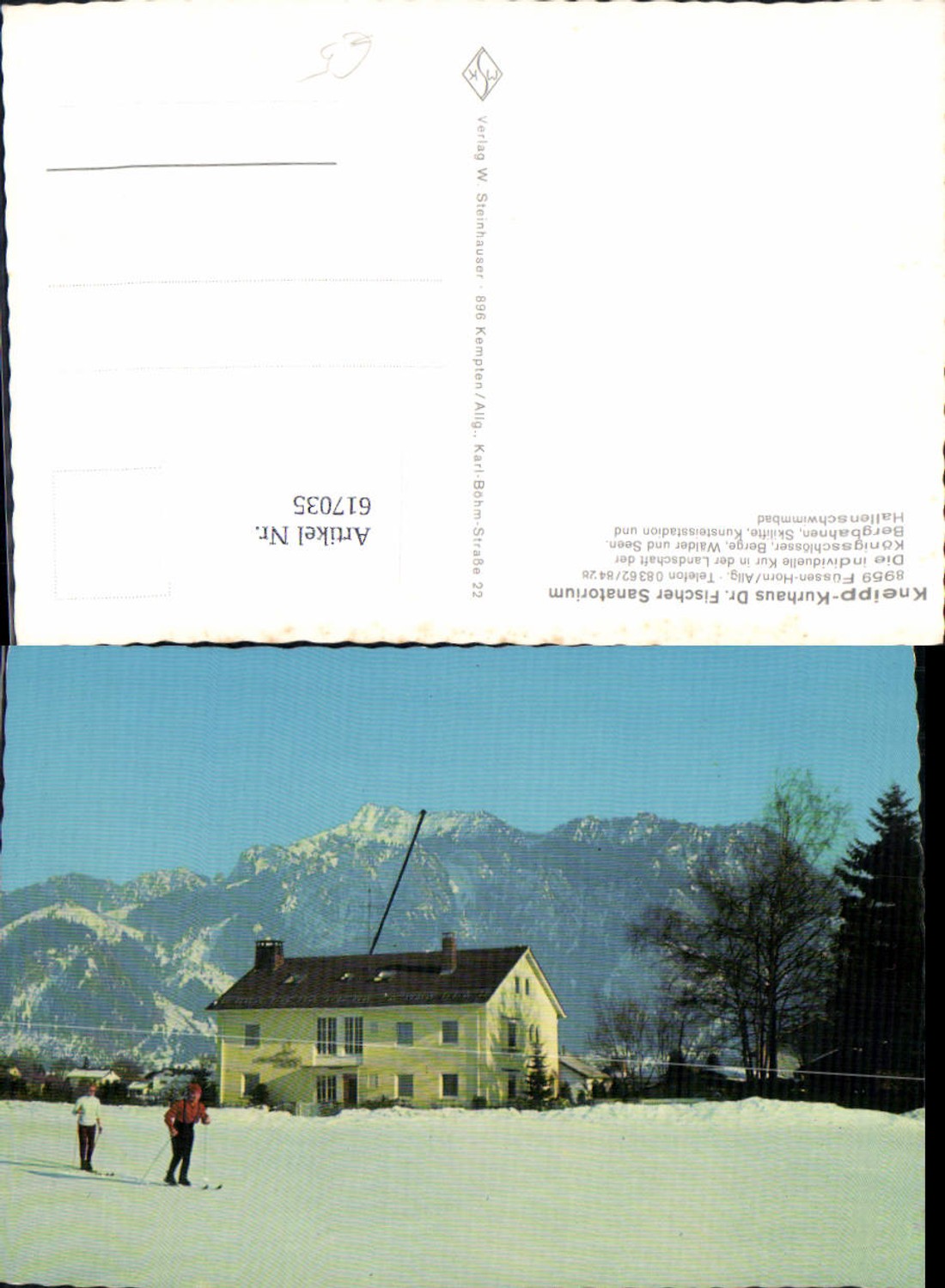 617035,Füssen Horn Allgäu Kneipp-Kurhaus Dr. Fischer Sanatorium Wintersport Langlaufen Schi