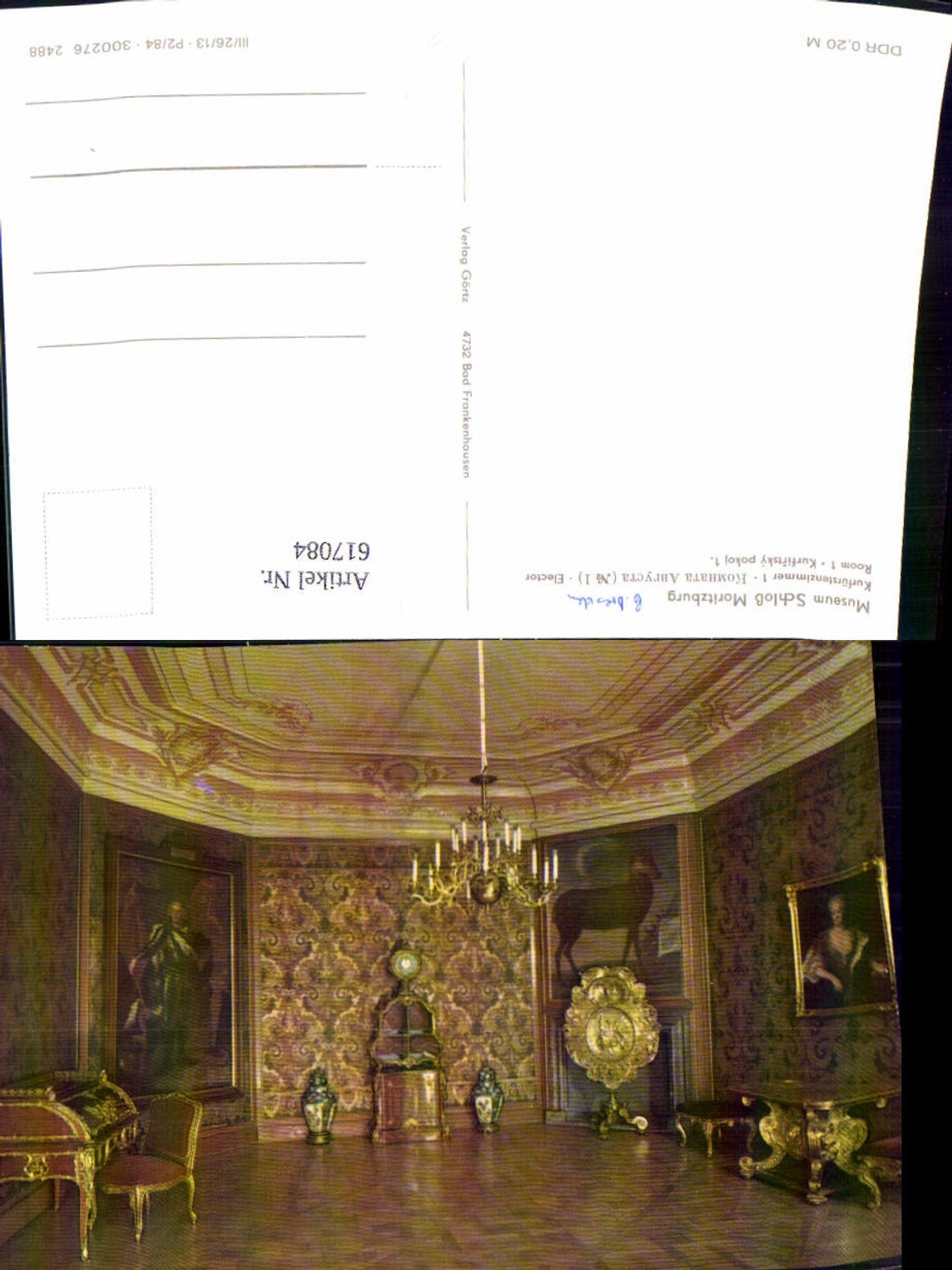 617084,Moritzburg Museum Schloss Moritzburg Kurfürstenzimmer Interieur