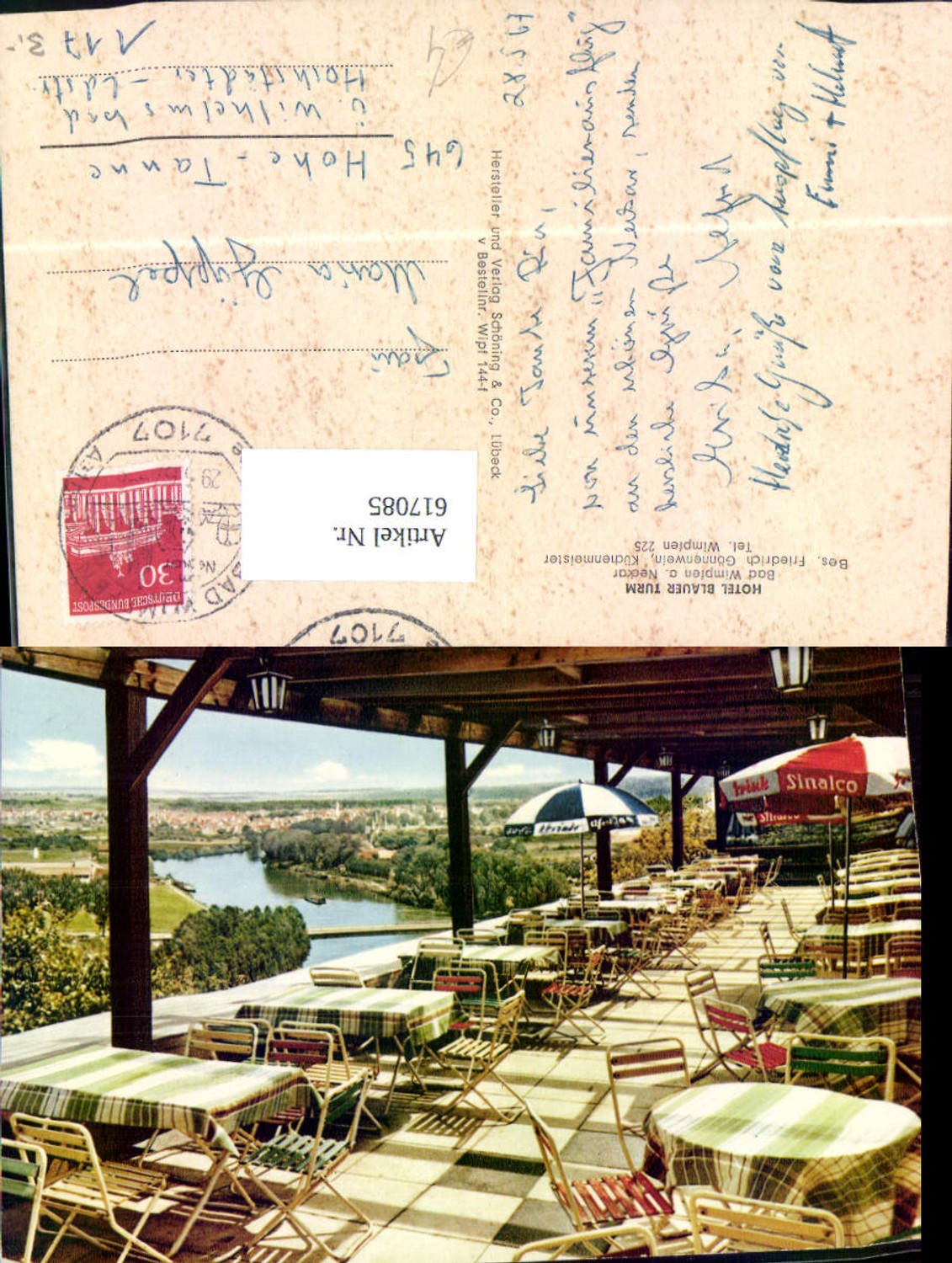 617085,Bad Wimpfen a. Neckar Hotel Blauer Turm Terrasse