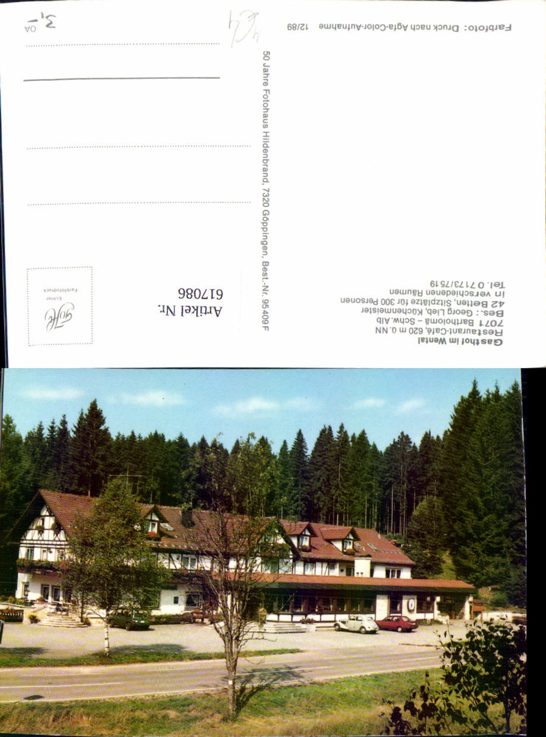 617086,Bartholomä Schwäbisch Alb Gasthof im Wental VW Käfer