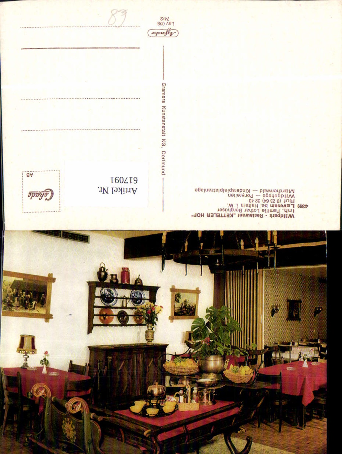 617091,Lavesum Haltern am See Wildpark Restaurant Ketteler Hof Innen