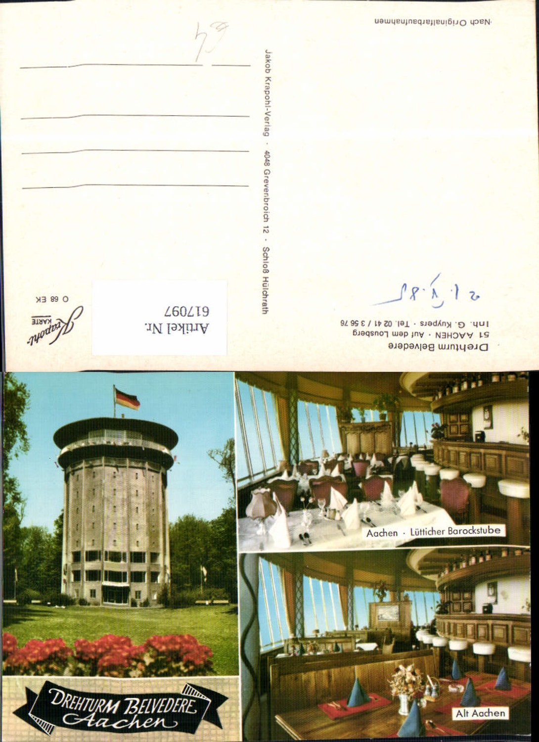 617097,Mehrbild Ak Aachen Drehturm Turm Belvedere Auf d. Lousberg