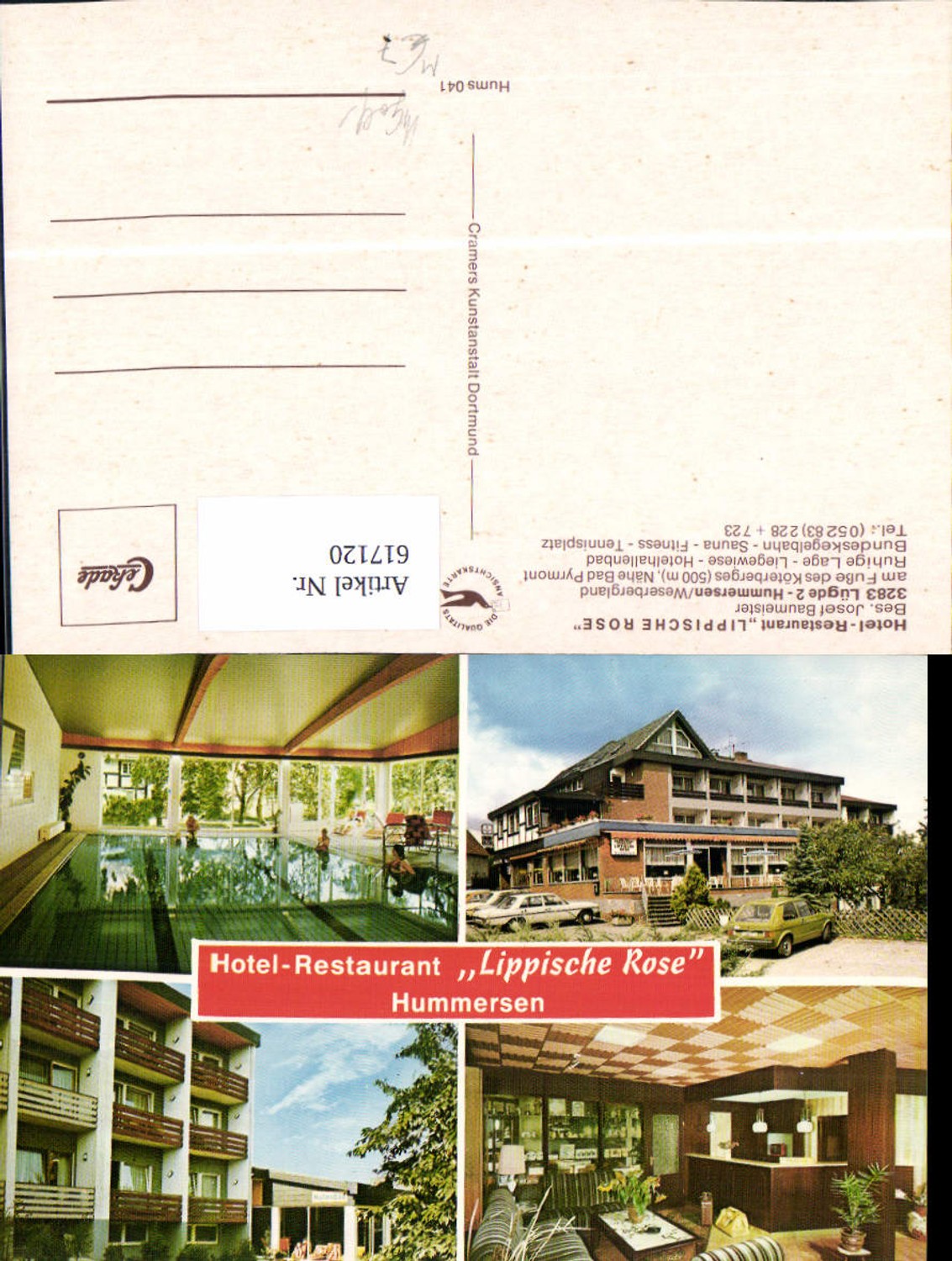 617120,Mehrbild Ak Lügde Hummersen Weserbergland Hotel Restaurant Lippische Rose VW Golf