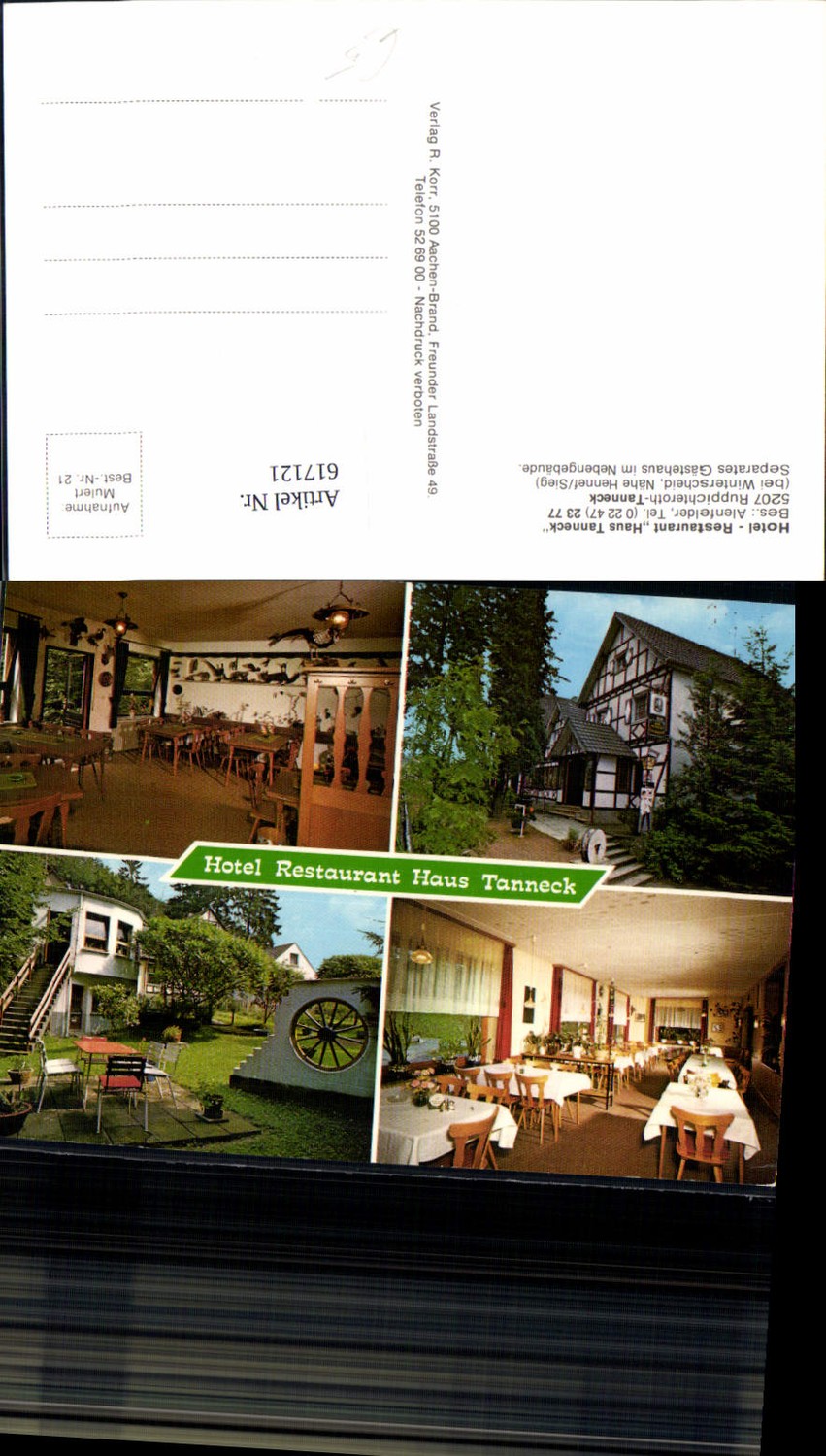 617121,Mehrbild Ak Ruppichteroth Tanneck Hotel Restaurant Haus Tanneck