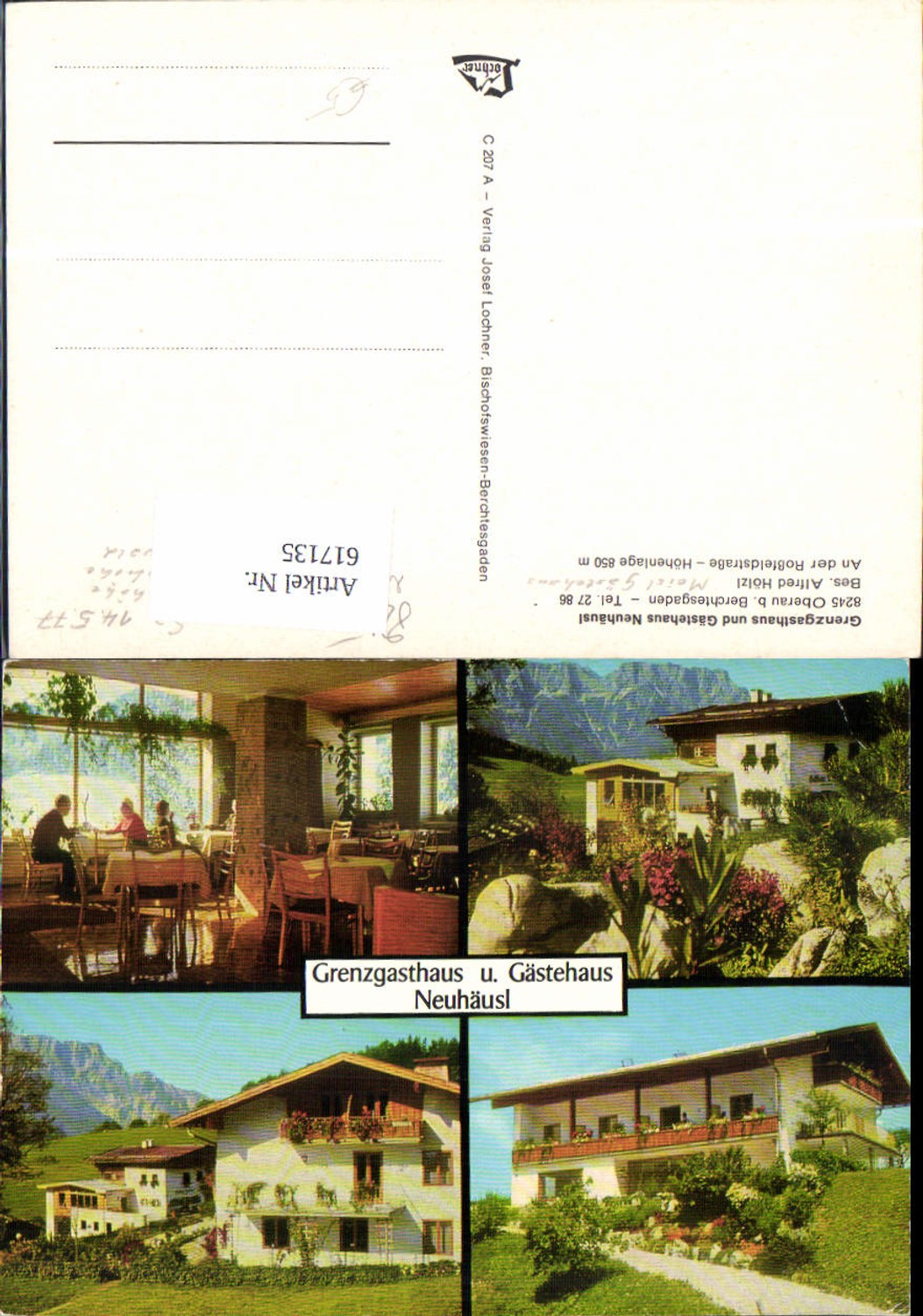 617135,Mehrbild Ak Oberau b. Berchtesgaden Grenzgasthaus Gästehaus Neuhäusl