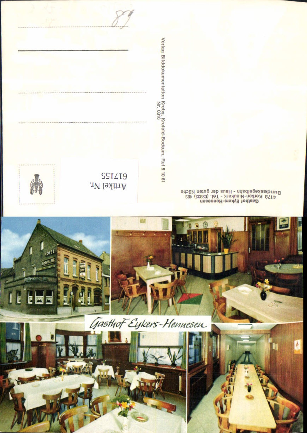 617155,Mehrbild Ak Kerken Nieukerk Gasthof Eykers-Hennesen