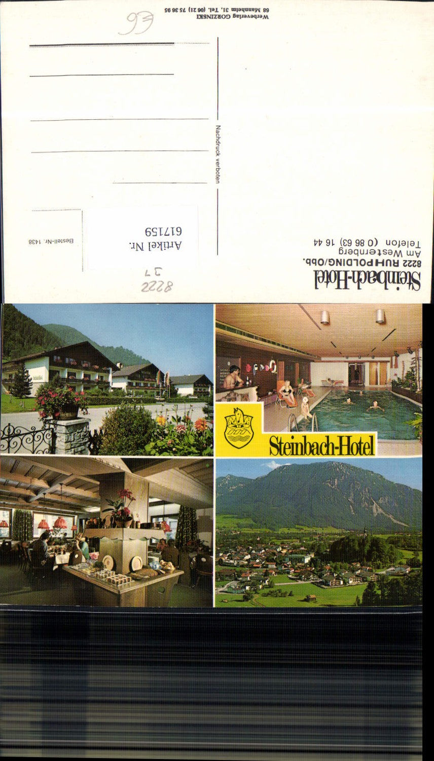 617159,Mehrbild Ak Ruhpolding Steinbach-Hotel