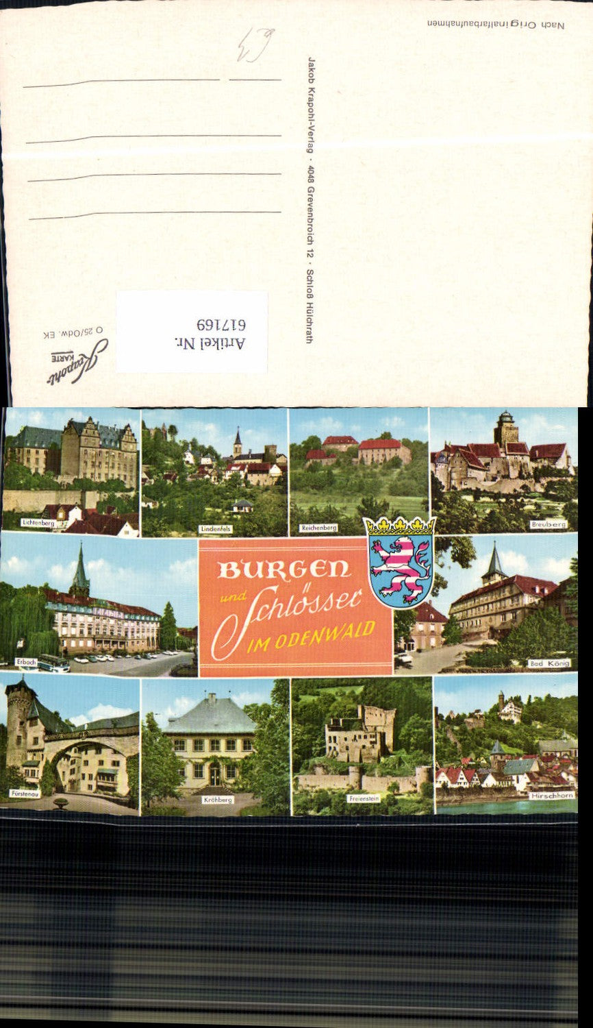 617169,Mehrbild Ak Burgen u. Schlösser Odenwald Erbach Fürstenau Freienstein