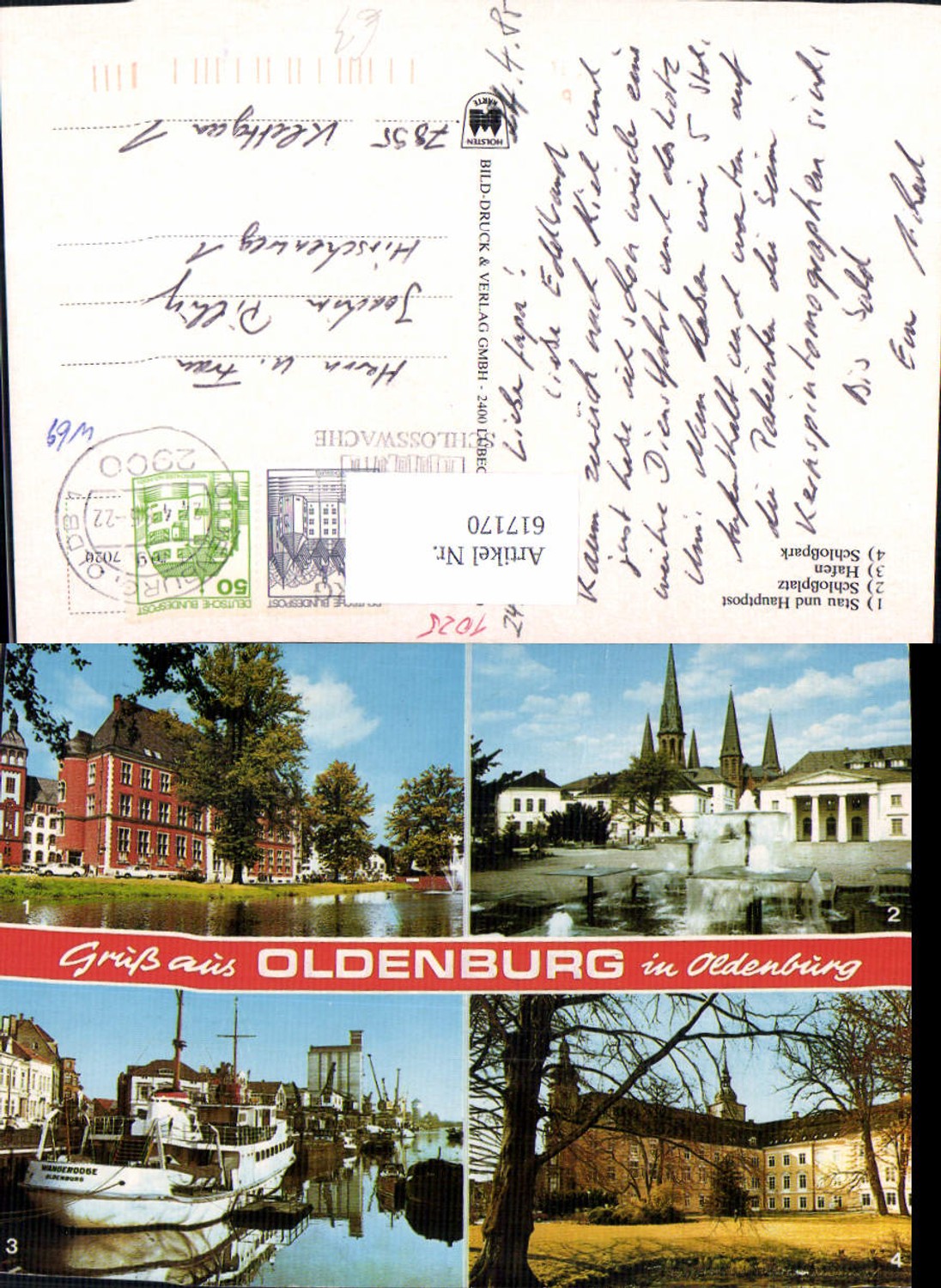 617170,Mehrbild Ak Oldenburg Hafen Schloss Schlosspark Schiff Wangerooge