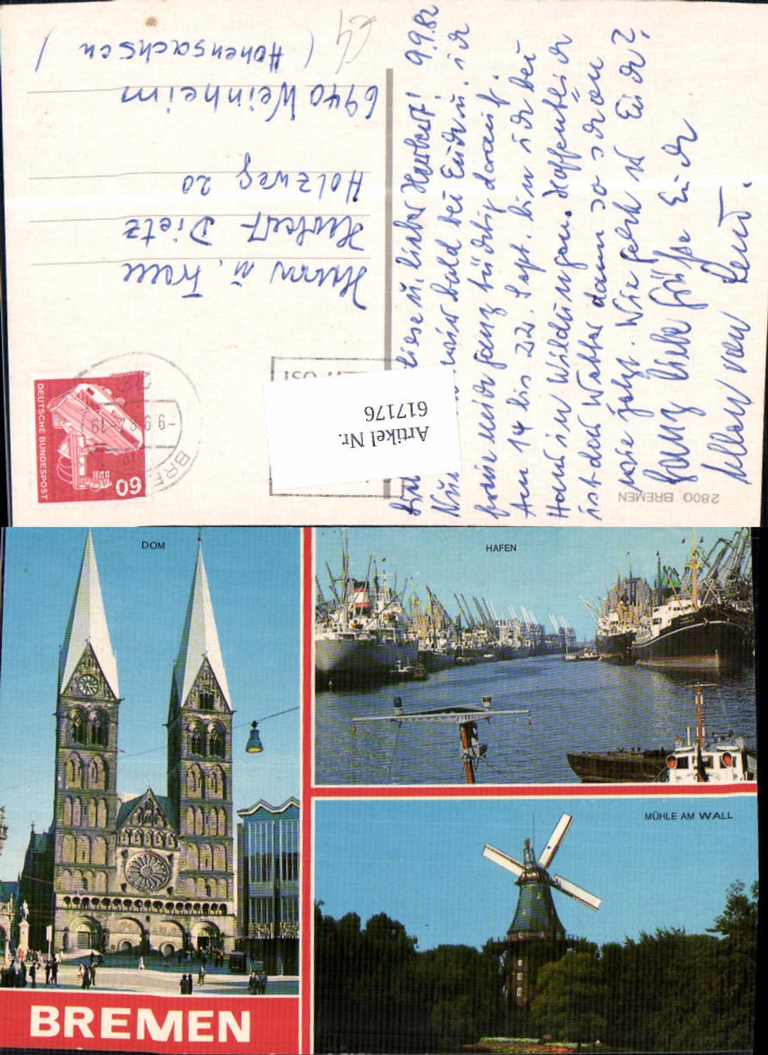 617176,Mehrbild Ak Bremen Dom Hafen Mühle a. Wall Windmühle Schiffe Dampfer