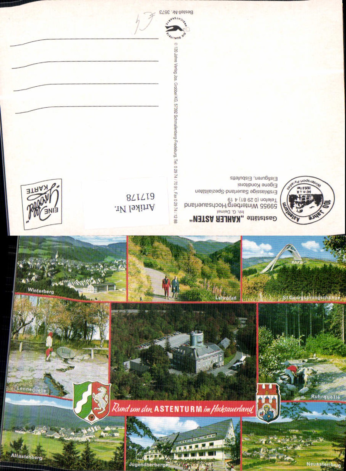 617178,Mehrbild Ak Winterberg Hochsauerland Gaststätte Kahler Asten