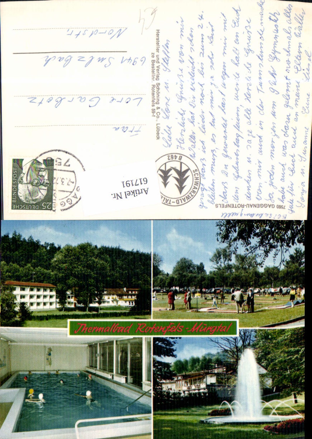 617191,Mehrbild Ak Gaggenau Bad Rotenfels Mürgtal Brunnen Therme