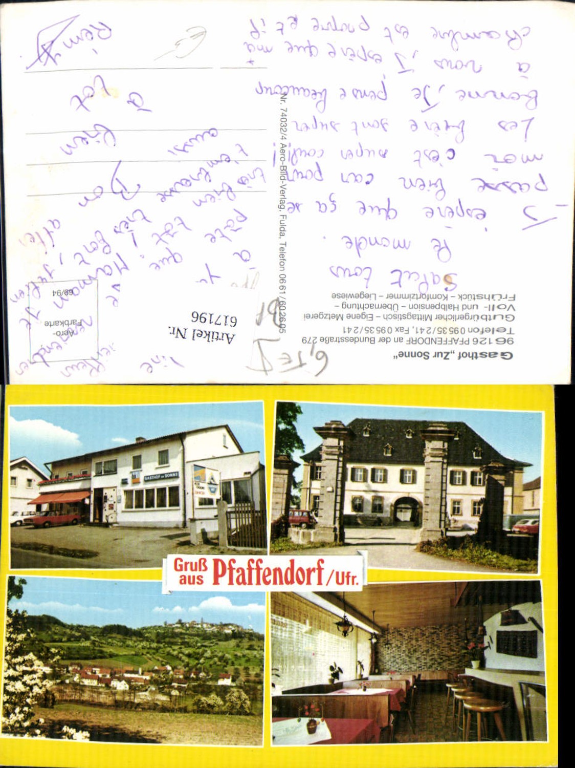 617196,Mehrbild Ak Maroldsweisach Pfaffendorf Gasthof Zur Sonne