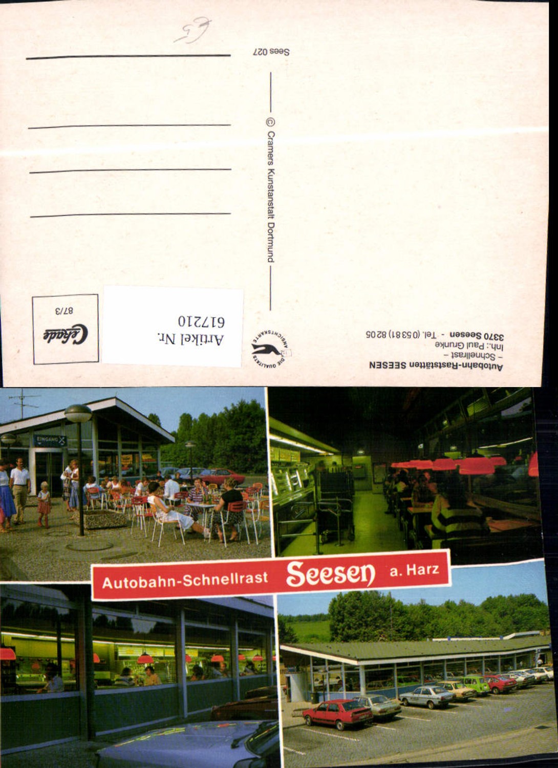 617210,Mehrbild Ak Seesen Raststätte Seesen Auto