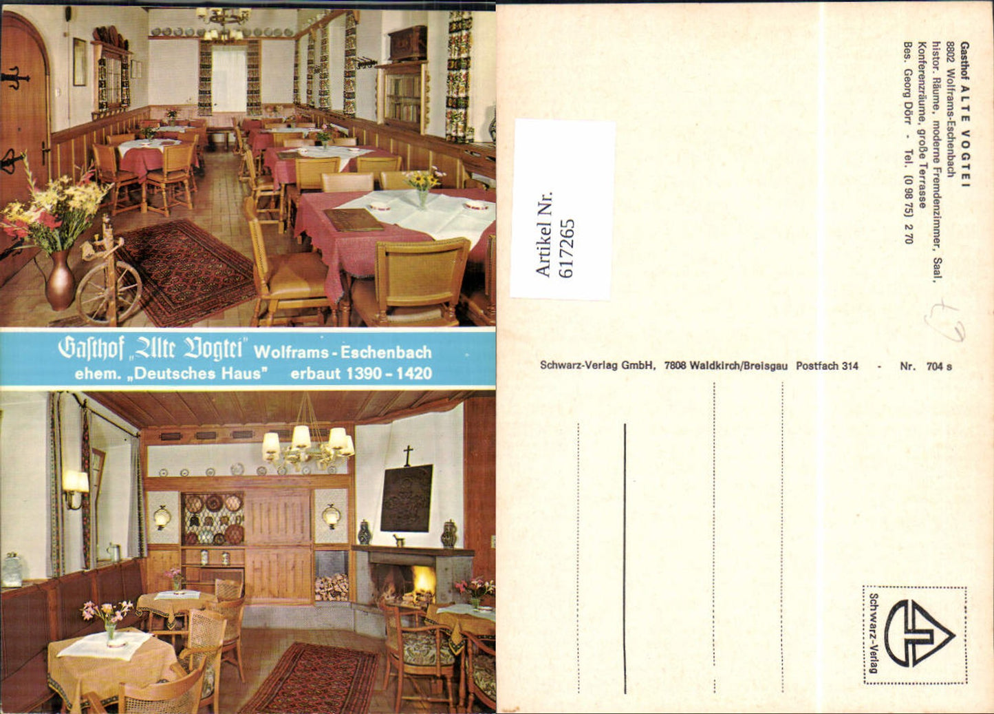 617265, Multi-image postcard Wolframs-Eschenbach Gasthof Alte Vogtei
