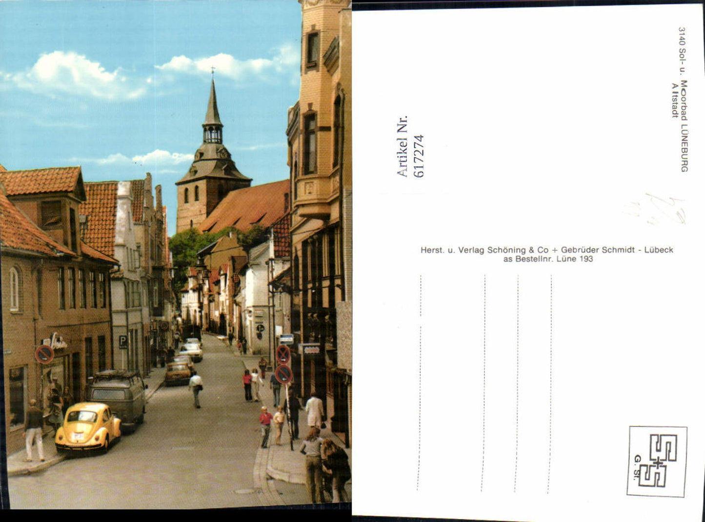 617274,Foto Ak Lüneburg Altstadt VW Käfer VW Bus