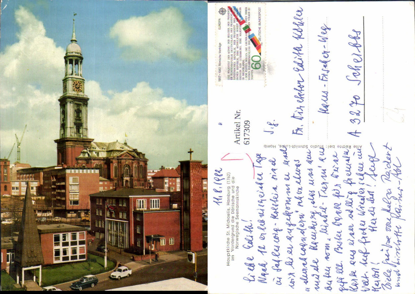 617309,Hamburg Hauptkirche St Michaelis Kirche