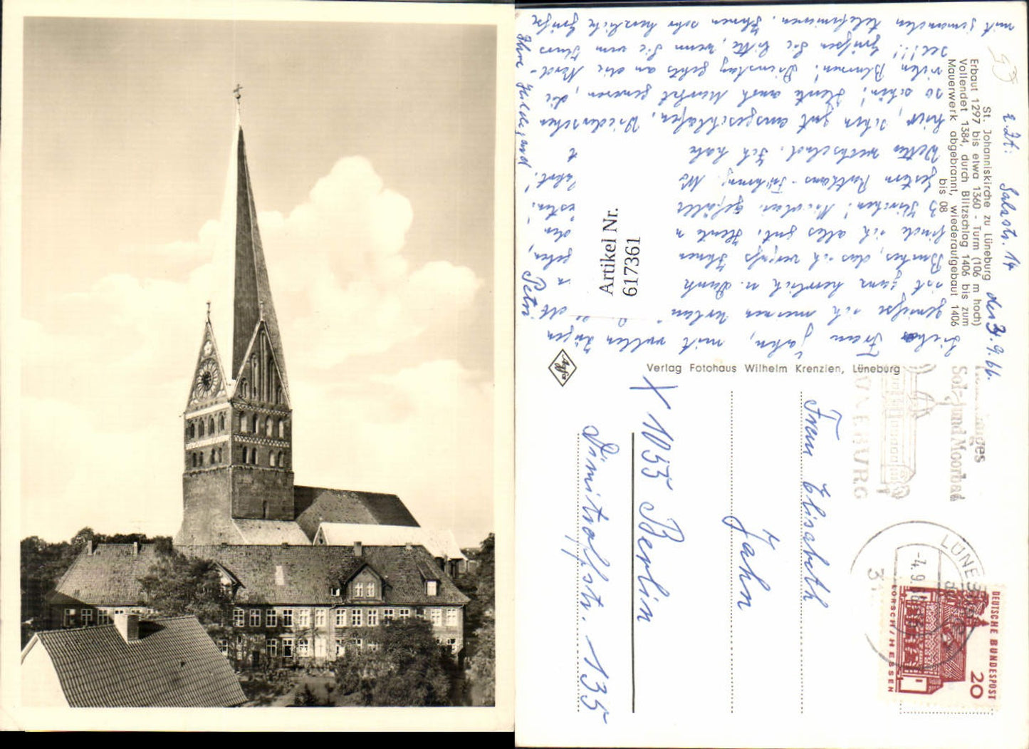 617361,Foto Ak Lüneburg St Johanniskirche Kirche
