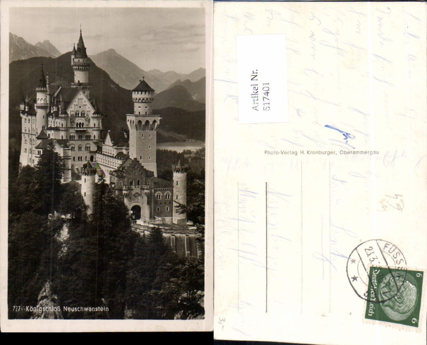 617401,Füssen im Allgäu Schloss Neuschwanstein pub Kronburger 727