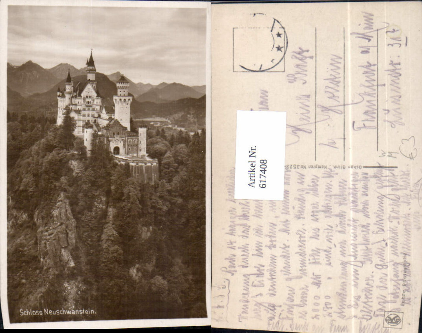 617408,Füssen im Allgäu Schloss Neuschwanstein pub Oskar Glink 3523