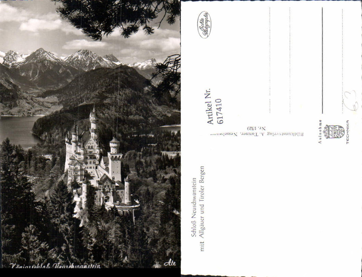617410,Füssen im Allgäu Schloss Neuschwanstein pub A. Tanner 1329
