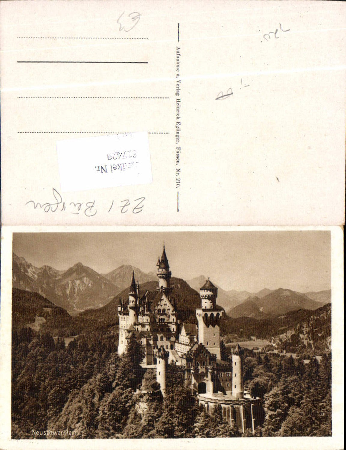 617429,Füssen im Allgäu Schloss Neuschwanstein pub Heinrich Eglinger 210