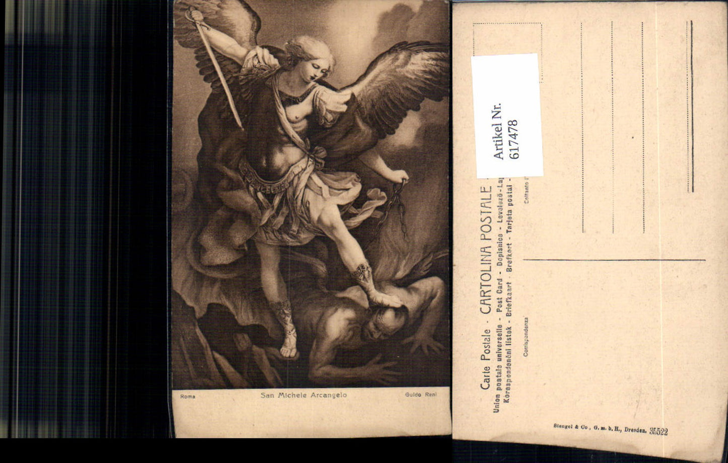 617478,Künstler Ak Guido Reni San Michele Arcangelo pub Stengel Co 35522