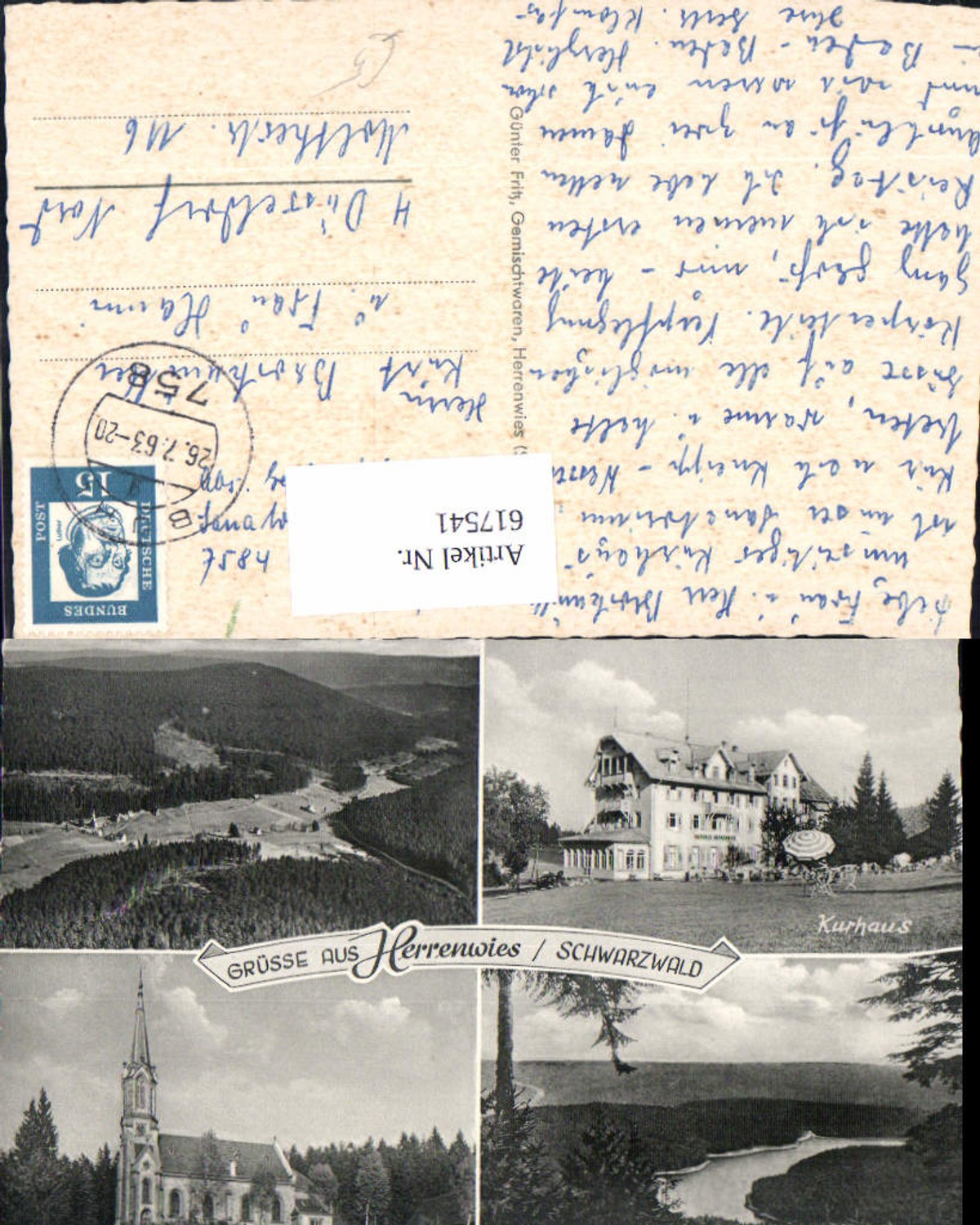 617541,Mehrbild Ak Forbach Herrenwies Schwarzwald Kurhaus Kirche