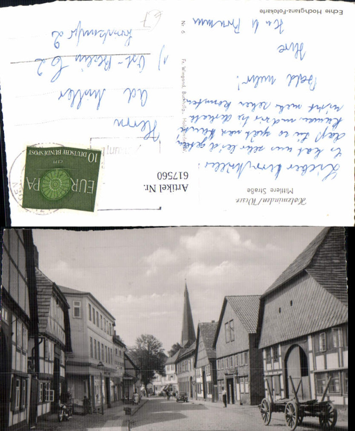 617560,Foto Ak Holzminden Weser Mittlere Straße