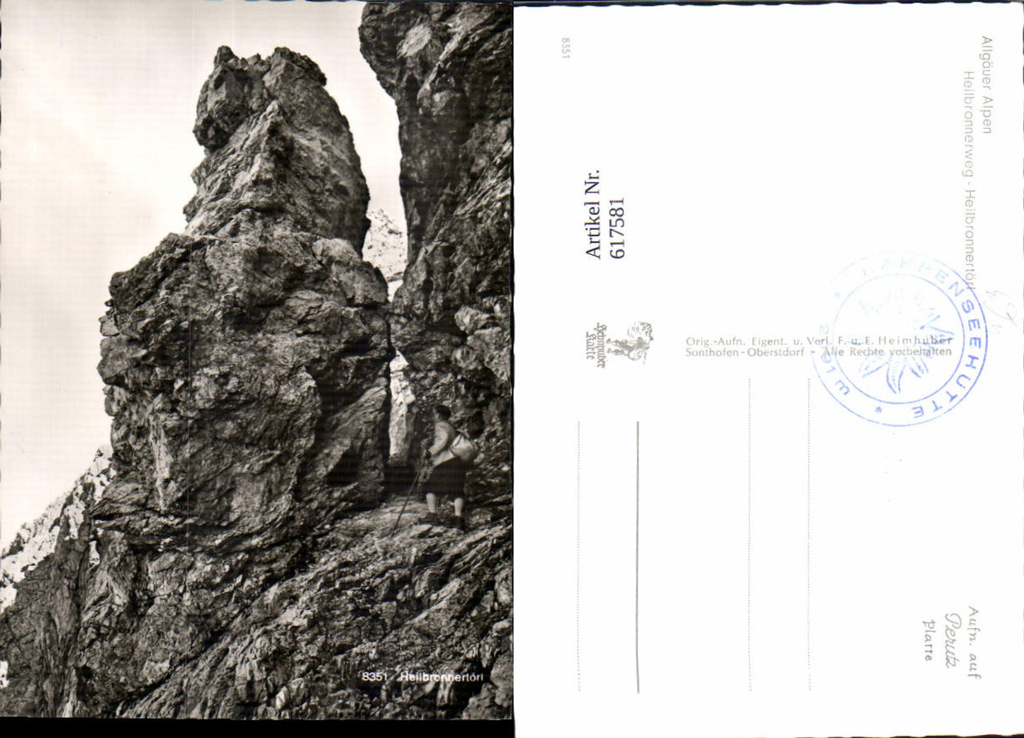 617581,Foto Ak Oberstdorf Allgäuer Alpen Heilbronnerweg Heilbronnertörl