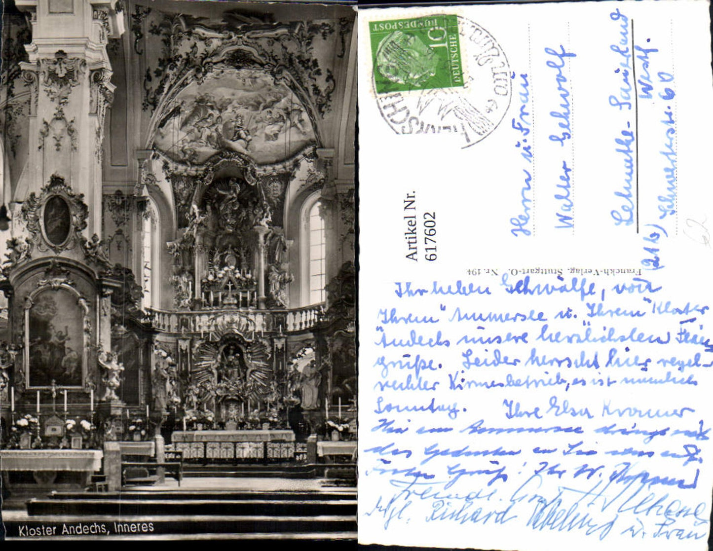 617602, Photo Ak Monastery Interior of Andechs