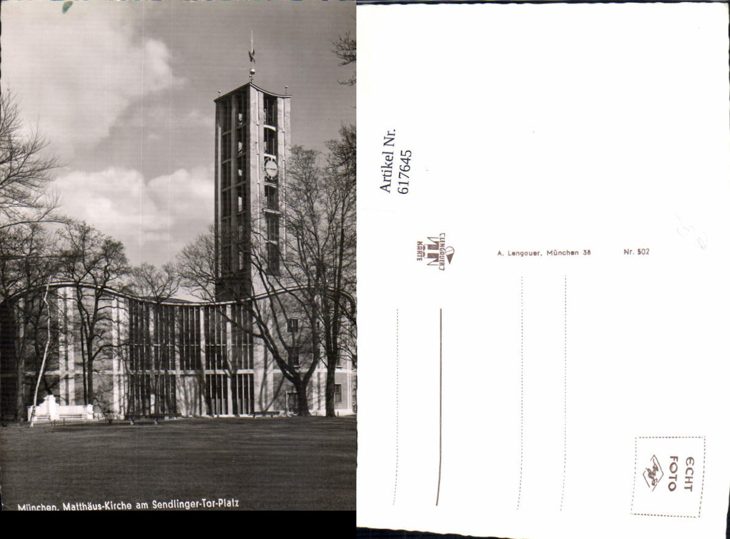617645, Photo Ak Munich St. Matthew's Church at Sendlinger-Tor-Platz Church