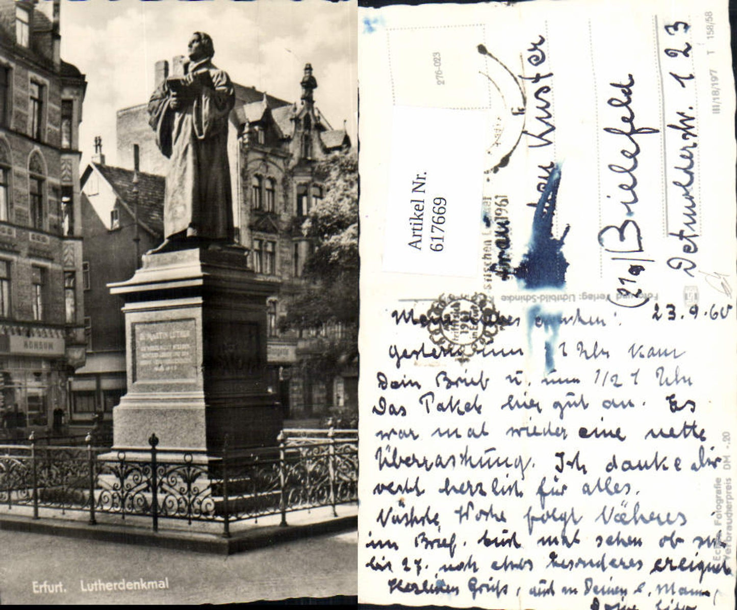 617669, Photo Ak Erfurt Luther Monument
