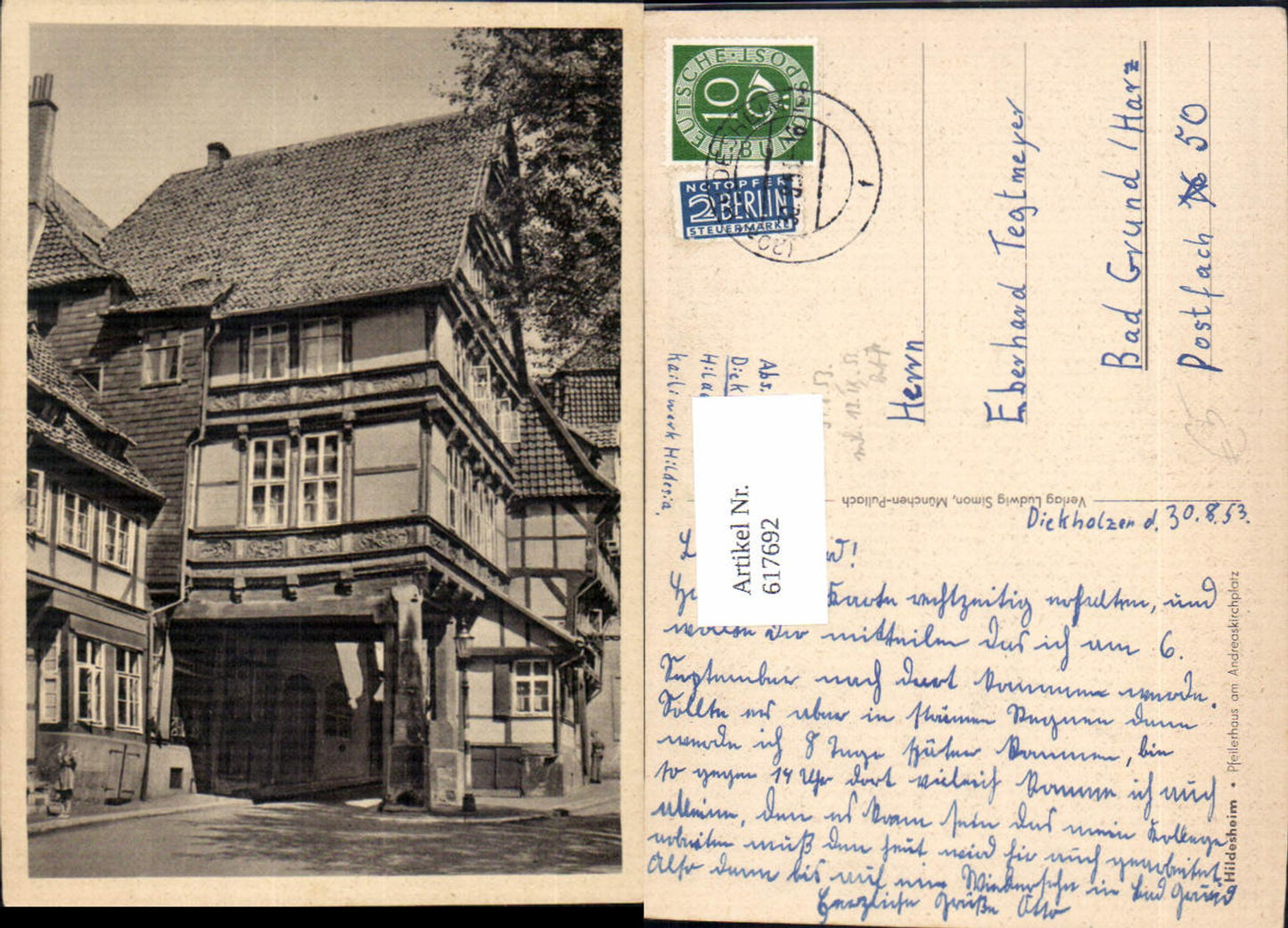 617692,Hildesheim Pfeilerhaus a. Andreaskirchplatz