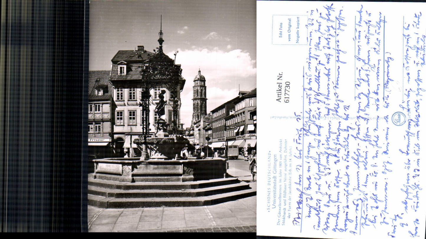 617730,Foto Ak Göttingen Gänselieselbrunnen Brunnen
