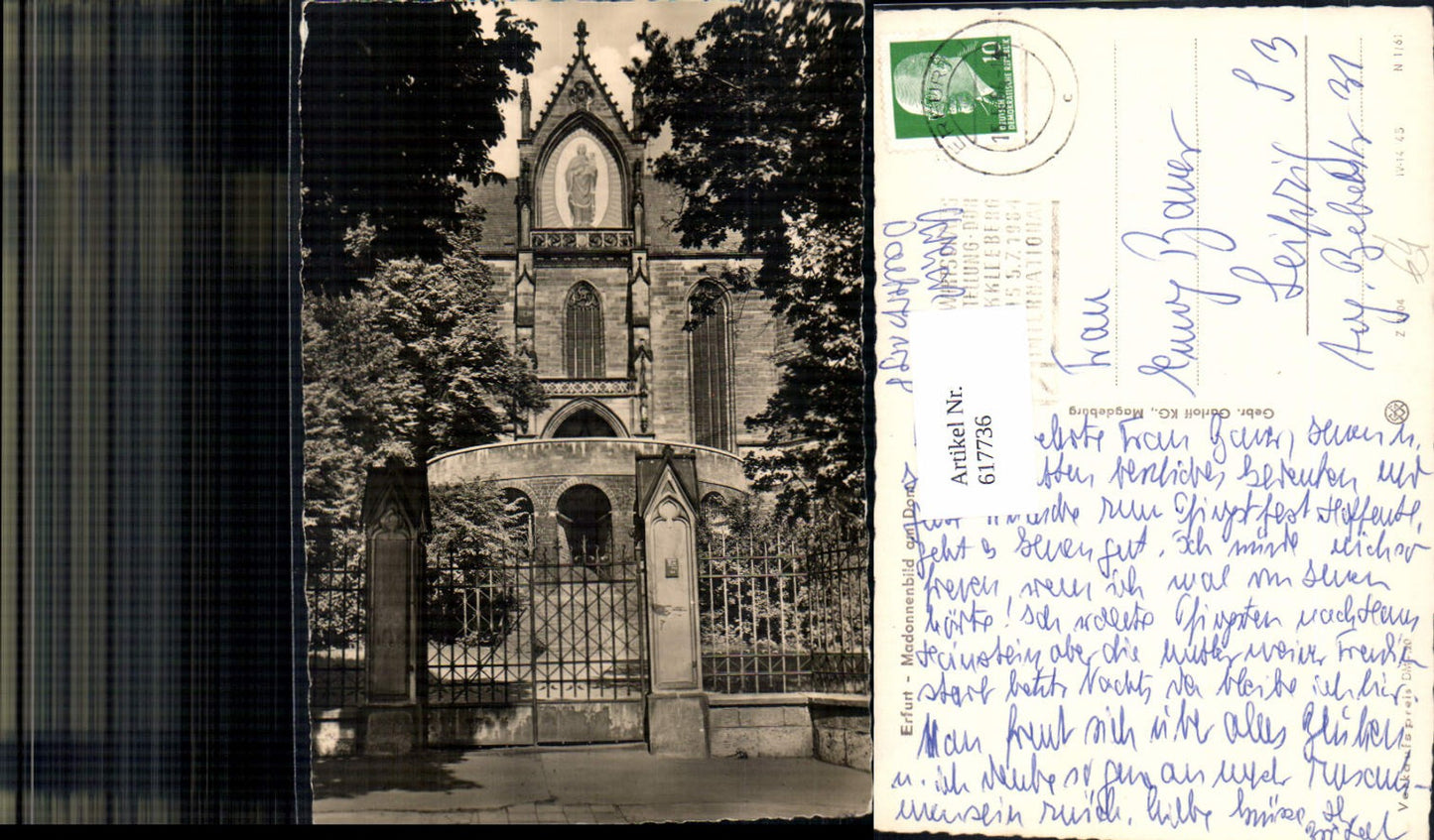 617736, Photo Ak Erfurt Madonna image at the Cathedral