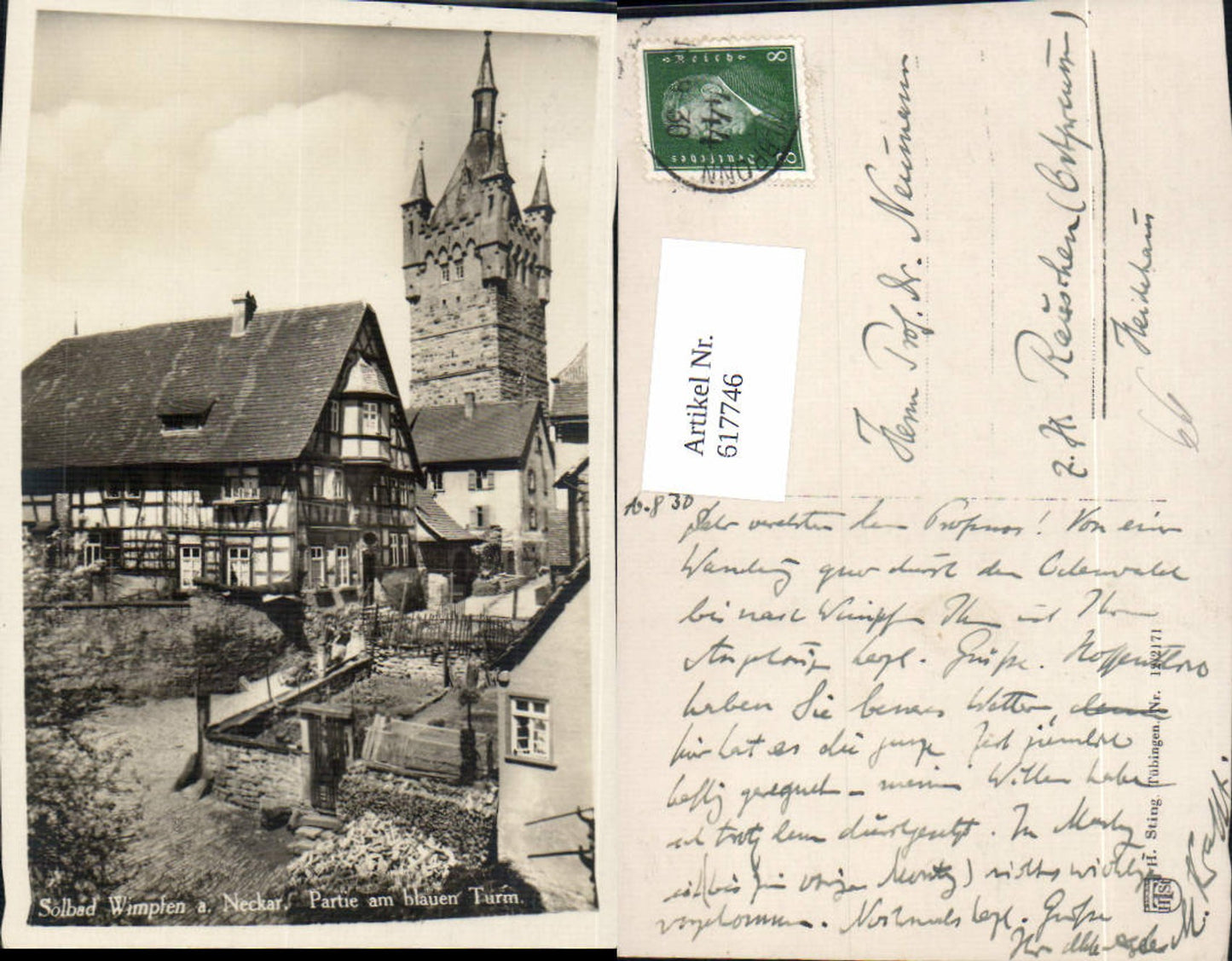 617746,Bad Wimpfen a. Neckar Partie a. Blauen Turm