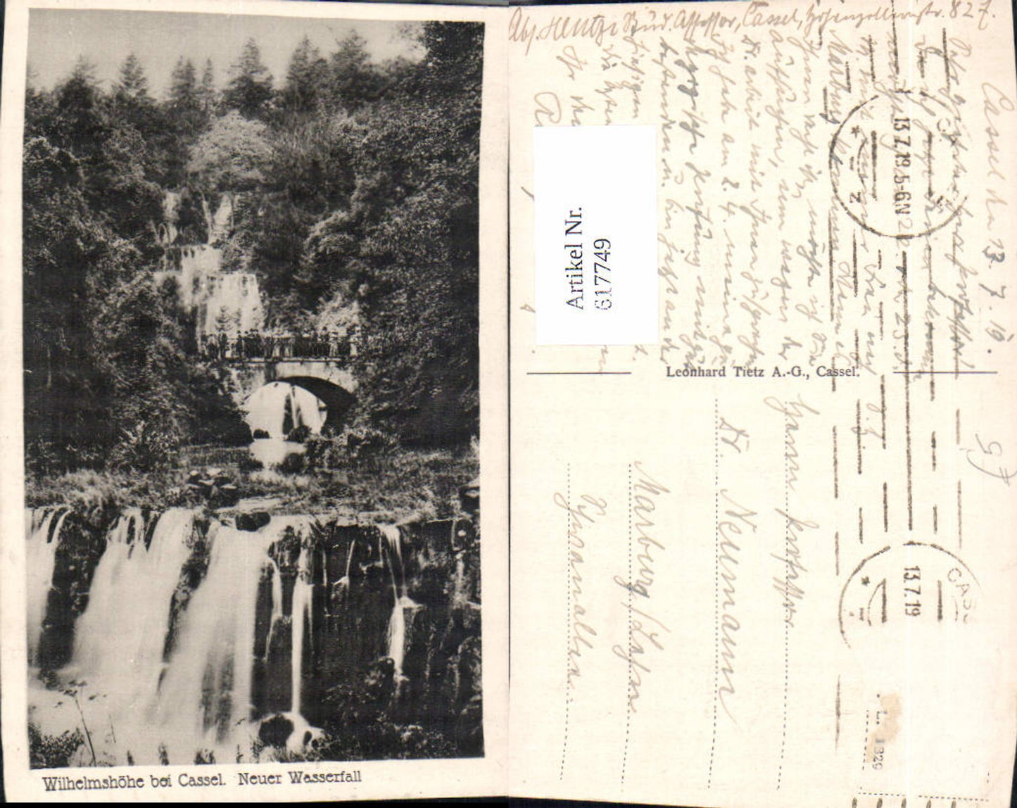 617749,Wilhelmshöhe b. Cassel Kassel Neuer Wasserfall