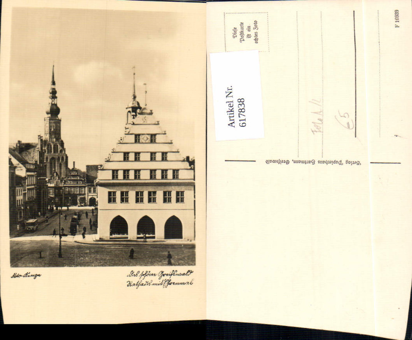 617838,Foto Ak Greifswald Dom St. Nikolai Rathaus