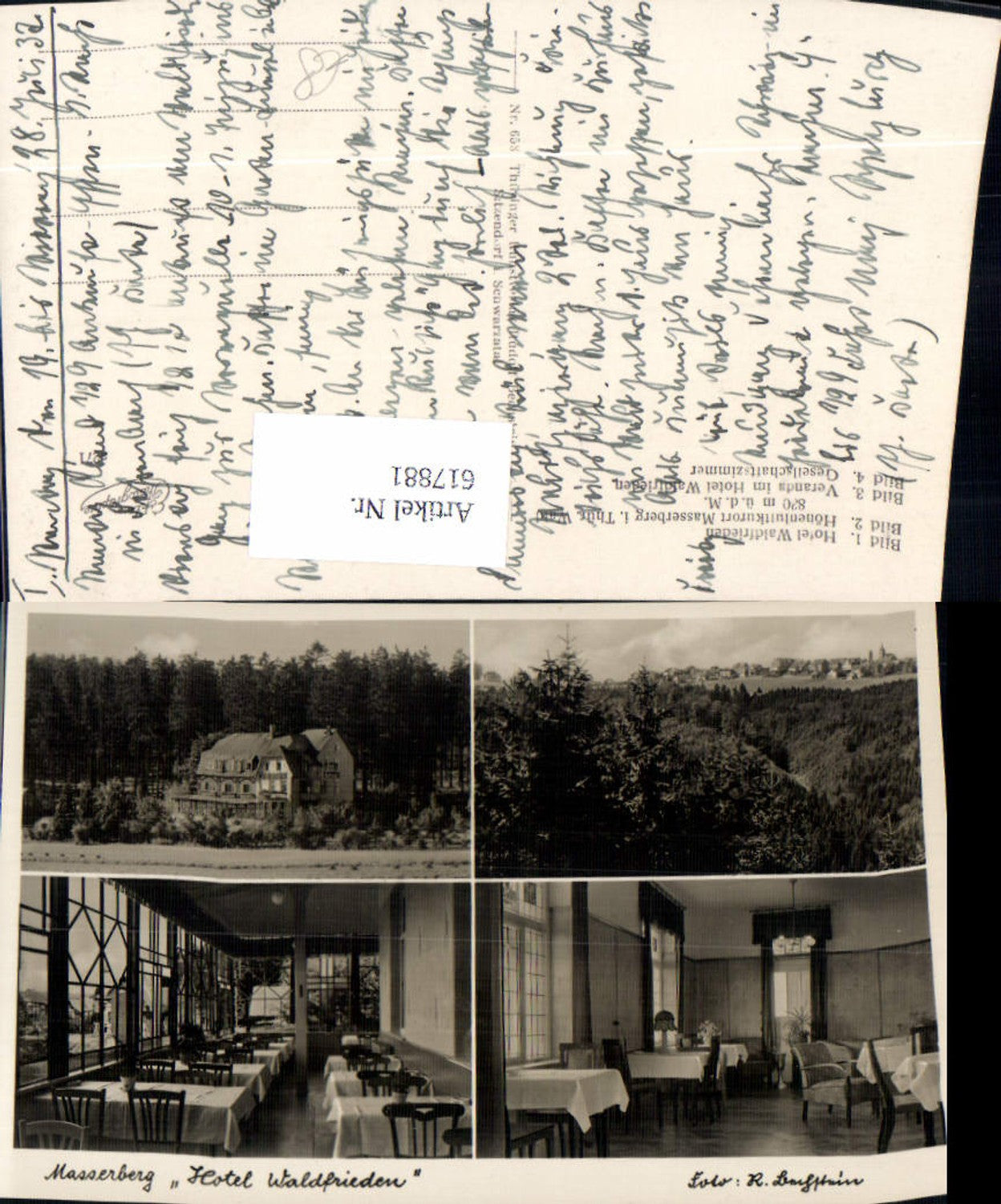 617881,Mehrbild Ak Masserberg Hotel Waldfrieden